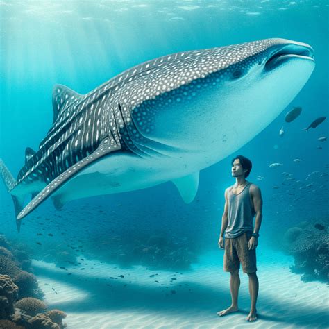 whale shark compared to a human