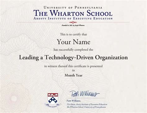 Wharton Certificate Programs