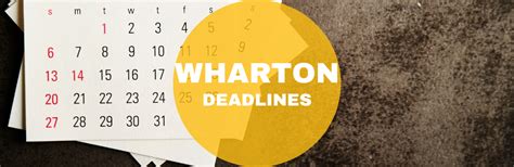 Wharton MBA Deadlines