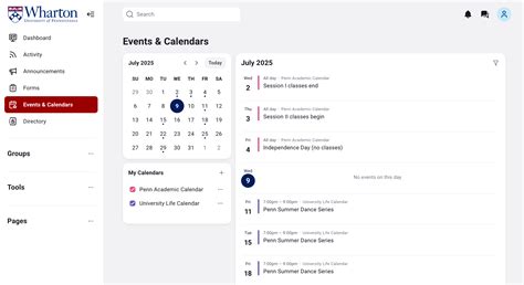 Wharton Upcoming Events