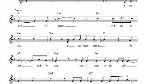 Louis ArmstrongWhat A Wonderful World Sheet Music pdf, Free Score