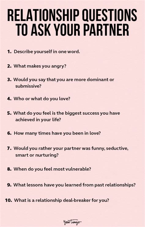 Awasome What Are Good Relationship Questions To Ask Your Partner For References