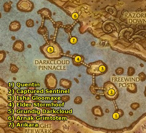 what are the thousand needles quests in wow