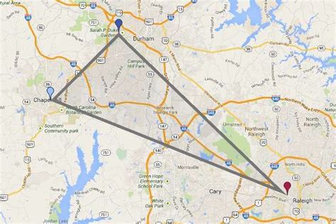 Research Triangle Map Piedmont, North Carolina Mapcarta