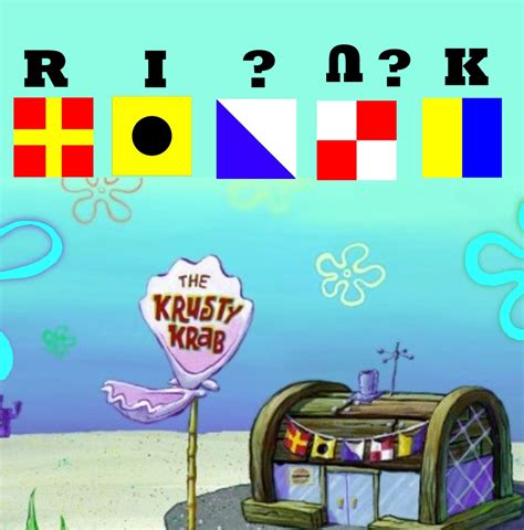 NickALive! What the International Maritime Flags on the Krusty Krab