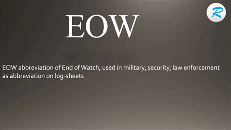 EOW » What does EOW mean? »