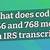 what does irs transcript code 766 mean