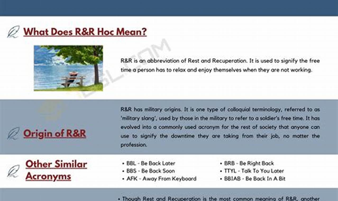 What Does R&R Mean In Insurance?