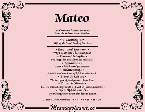 Mateo Baby Name Meaning Baby Names Nursery Sign Boy Names Etsy