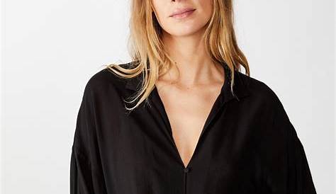 Tie front lw long sleeve blouse black Cotton On Blouses