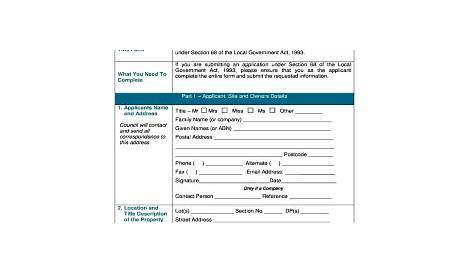 Fillable Online Section 68 Application Form - Coolamon Shire Fax Email