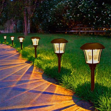 6Pcs Solar Pathway LED Lights Bright Outdoor Garden