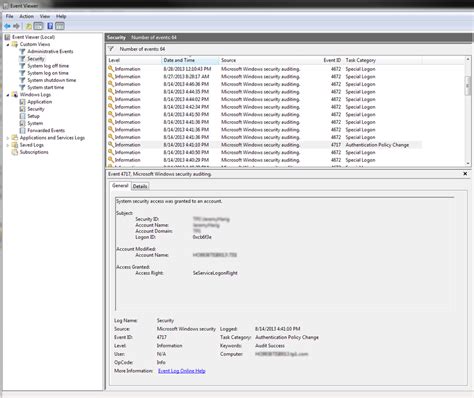 [SOLVED] Event Viewer special logon as other employee IT Security