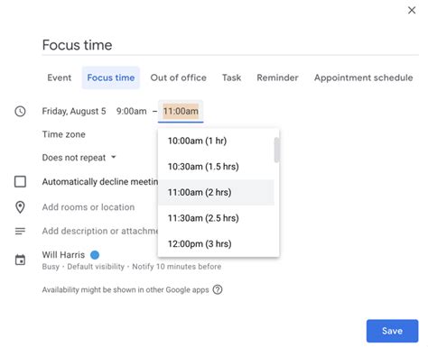 What Is Focus Time On Google Calendar