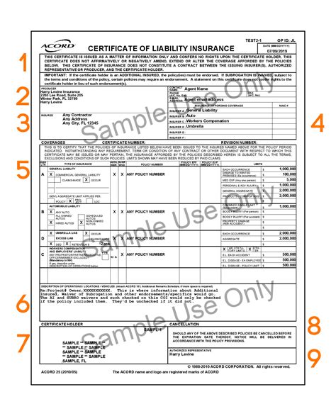 Fillable Evidence Of Hazard Insurance Form Insurance Forms