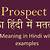 what is prospects meaning in hindi