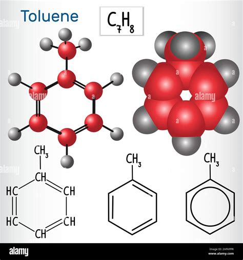 Toluene Methylbenzene, Toluol Chemical Solvent Molecule. Skeletal