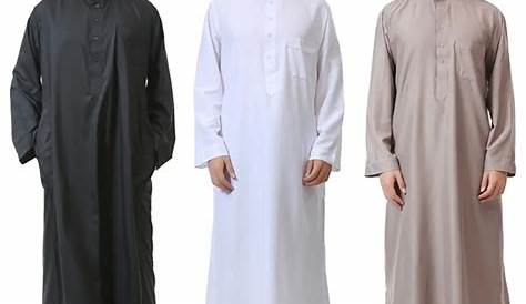 2021 White Long Sleeve Islamic Men Clothing Jubba Thobe Abaya Dubai