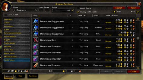 what to sell in ah wow blacksmith duskwood