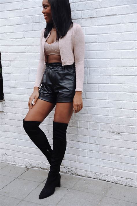 Black Croc Effect Faux Leather Shorts Missguided Leather shorts