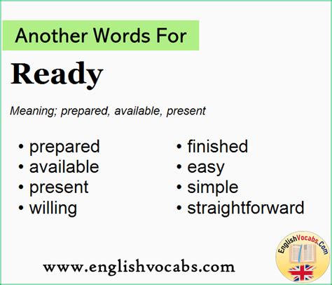what's another word for ready