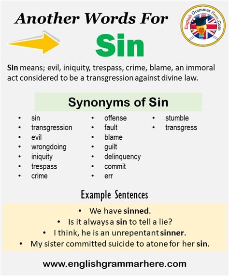 what's another word for sin