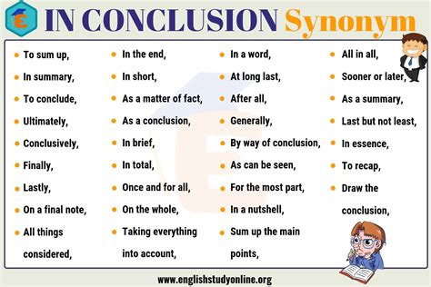 what's another word to use instead of in conclusion
