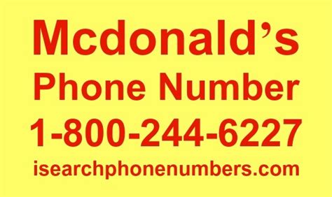 what's mcdonald's phone number