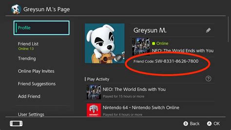 what's my switch friend code