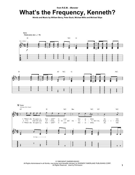 Buy "What's The Frequency, Sheet Music by R.E.M. for Guitar