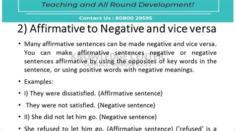 what are affirmative and negative sentences explain with an example of each