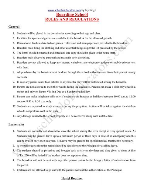 What Are Boarding School Rules