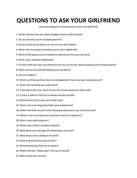 what are cute questions to ask your girlfriend