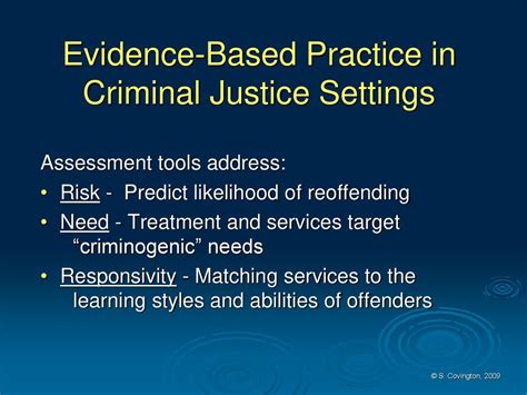 what are evidence based practices in criminal justice