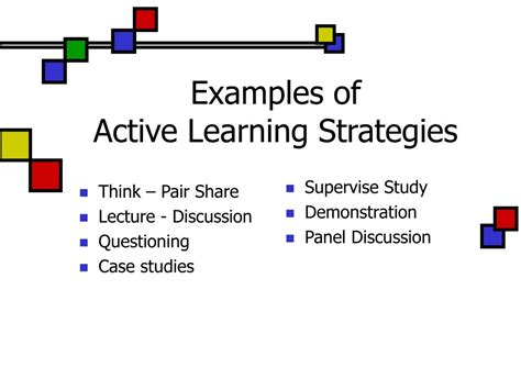what are examples of active learning strategies