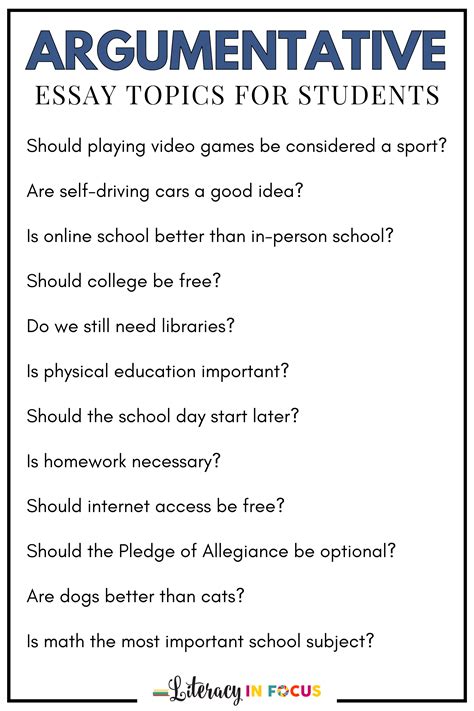 what are examples of argumentative topics