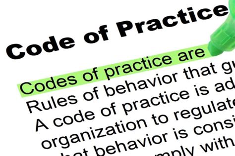 what are examples of codes of practice