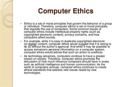 what are examples of computer ethics