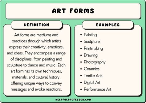 what are examples of form in art
