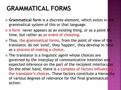 what are examples of grammatical forms