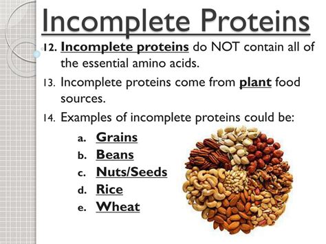 what are examples of incomplete protein sources