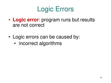 what are examples of logic errors