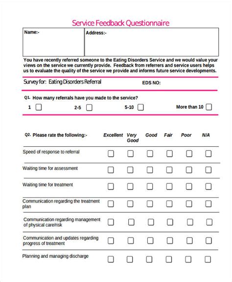 what are examples of service survey questions