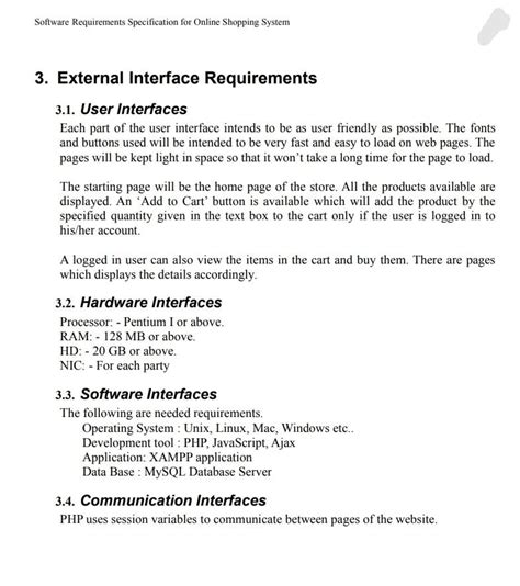 what are external interface requirements