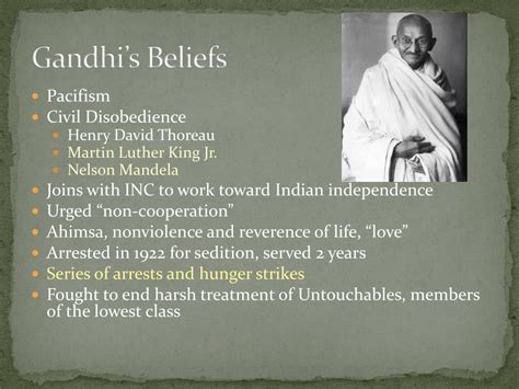 what are gandhi's beliefs