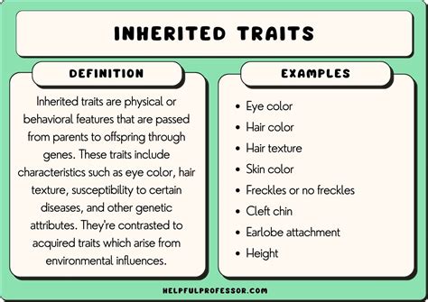 what are inherited traits give two examples