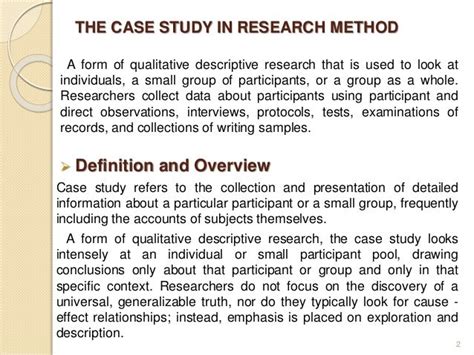 what are methods in a case study