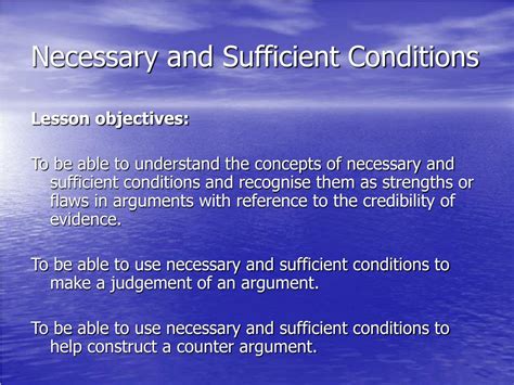 what are necessary and sufficient conditions