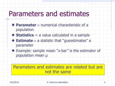 what are parameter estimates in statistics