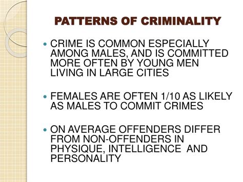 what are patterns of criminal behaviour